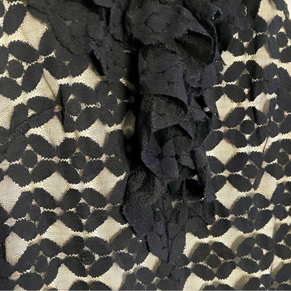 Sleeveless Black Crochet Knit Overlay Ruffle Detail Dress by Adiva - Picture 6 of 14